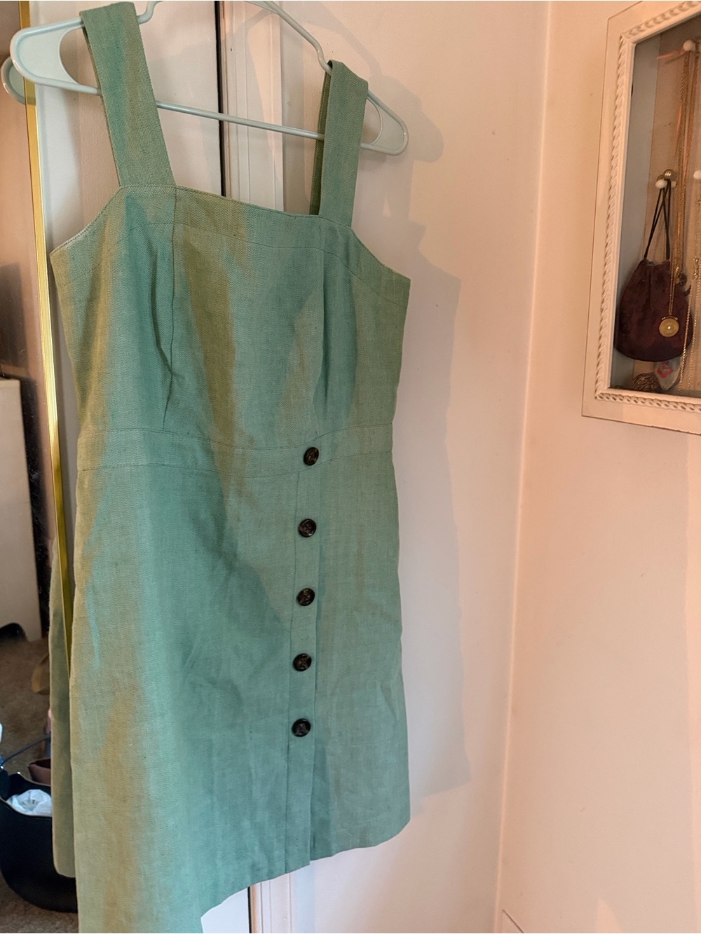 Ann Taylor mint green midi dress with wide straps